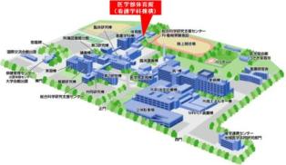 医学部体育館の位置（小）